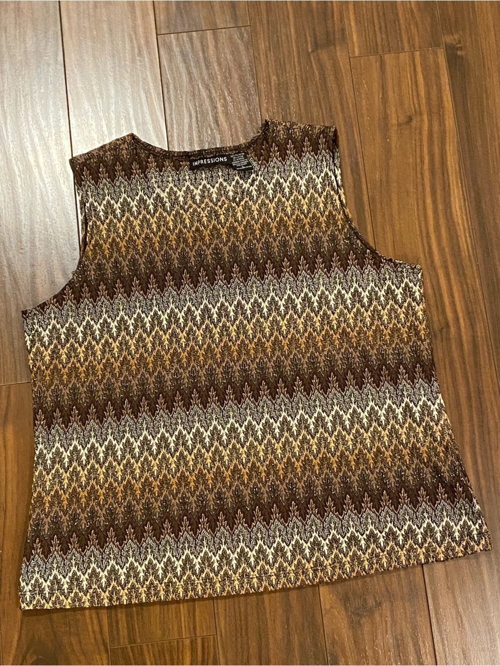 Impressions sleeveless sparkly blouse size L